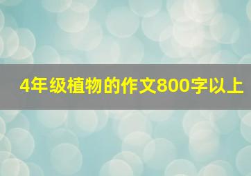 4年级植物的作文800字以上