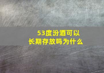 53度汾酒可以长期存放吗为什么