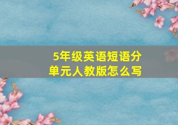 5年级英语短语分单元人教版怎么写