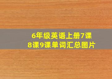 6年级英语上册7课8课9课单词汇总图片