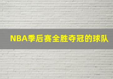 NBA季后赛全胜夺冠的球队