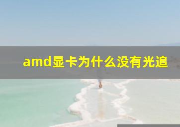 amd显卡为什么没有光追