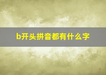 b开头拼音都有什么字