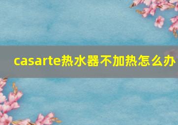 casarte热水器不加热怎么办