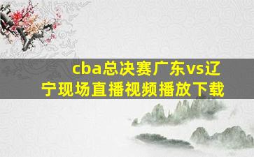 cba总决赛广东vs辽宁现场直播视频播放下载