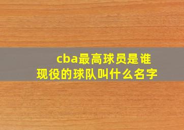 cba最高球员是谁现役的球队叫什么名字