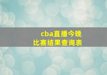 cba直播今晚比赛结果查询表