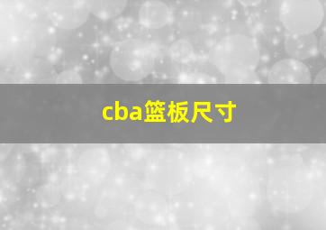 cba篮板尺寸