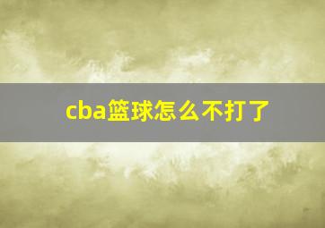 cba篮球怎么不打了