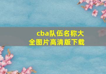 cba队伍名称大全图片高清版下载