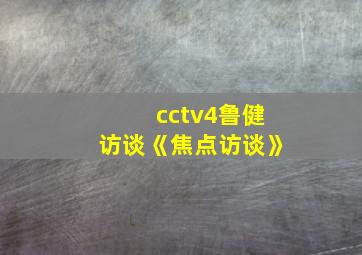 cctv4鲁健访谈《焦点访谈》