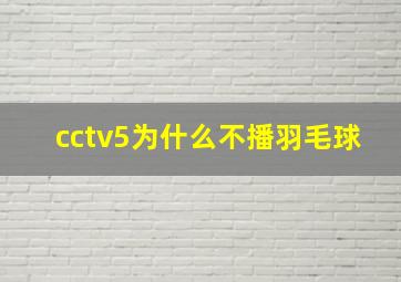 cctv5为什么不播羽毛球