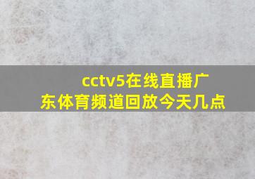 cctv5在线直播广东体育频道回放今天几点