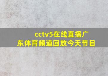 cctv5在线直播广东体育频道回放今天节目