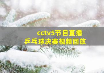 cctv5节目直播乒乓球决赛视频回放