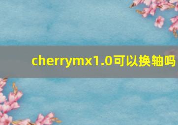 cherrymx1.0可以换轴吗