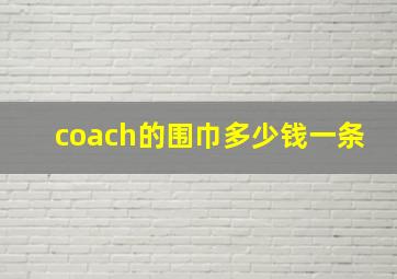 coach的围巾多少钱一条