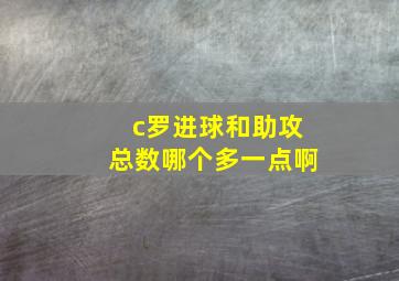 c罗进球和助攻总数哪个多一点啊