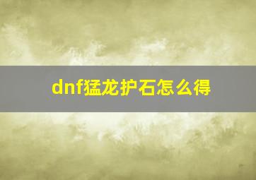 dnf猛龙护石怎么得