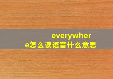 everywhere怎么读语音什么意思