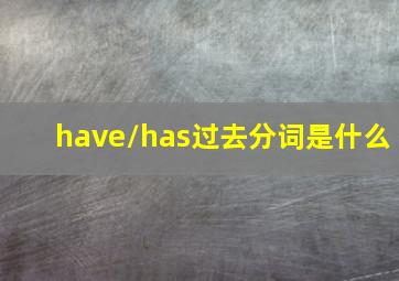 have/has过去分词是什么