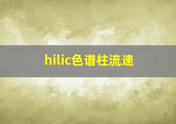 hilic色谱柱流速