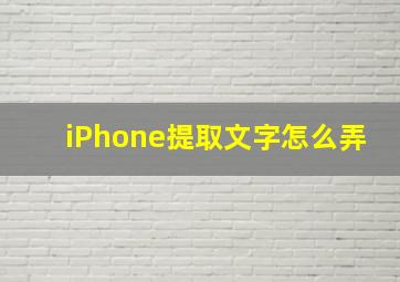 iPhone提取文字怎么弄