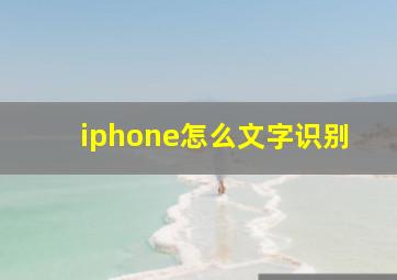 iphone怎么文字识别