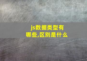 js数据类型有哪些,区别是什么