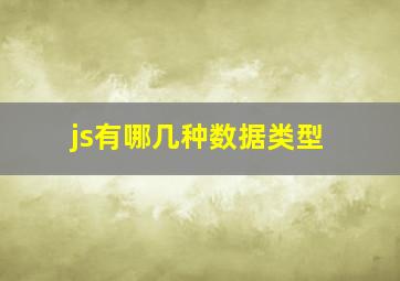 js有哪几种数据类型