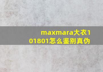 maxmara大衣101801怎么鉴别真伪