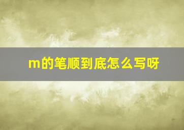 m的笔顺到底怎么写呀