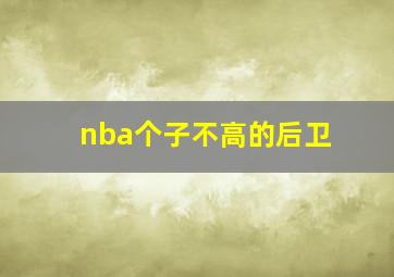 nba个子不高的后卫