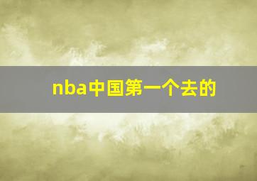 nba中国第一个去的