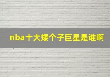 nba十大矮个子巨星是谁啊