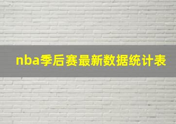 nba季后赛最新数据统计表