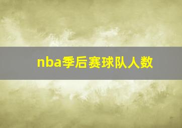 nba季后赛球队人数