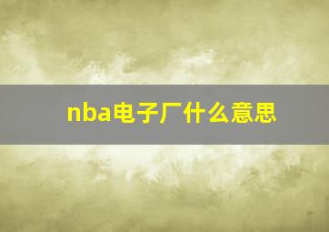 nba电子厂什么意思