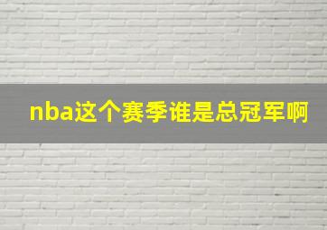 nba这个赛季谁是总冠军啊