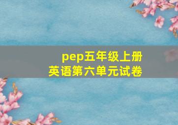 pep五年级上册英语第六单元试卷