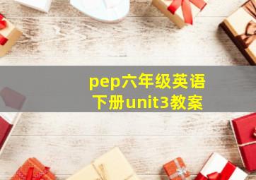 pep六年级英语下册unit3教案