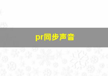 pr同步声音