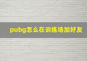 pubg怎么在训练场加好友