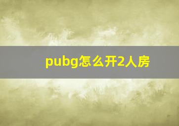 pubg怎么开2人房