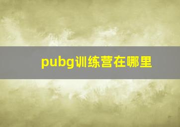 pubg训练营在哪里