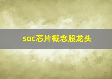 soc芯片概念股龙头