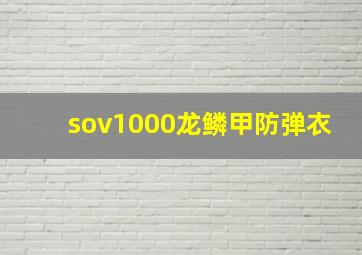 sov1000龙鳞甲防弹衣