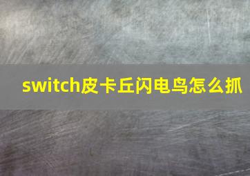 switch皮卡丘闪电鸟怎么抓