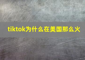 tiktok为什么在美国那么火