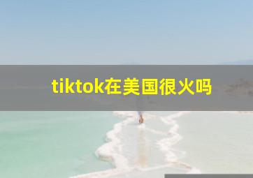 tiktok在美国很火吗